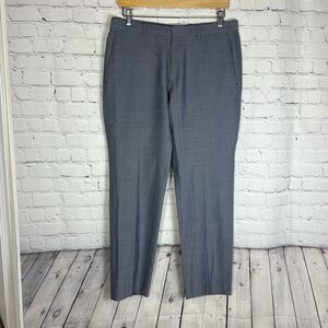 Hugo Boss Mens Gray Slim Melancey Wool Blend Dress Pants size 34R FLAWS